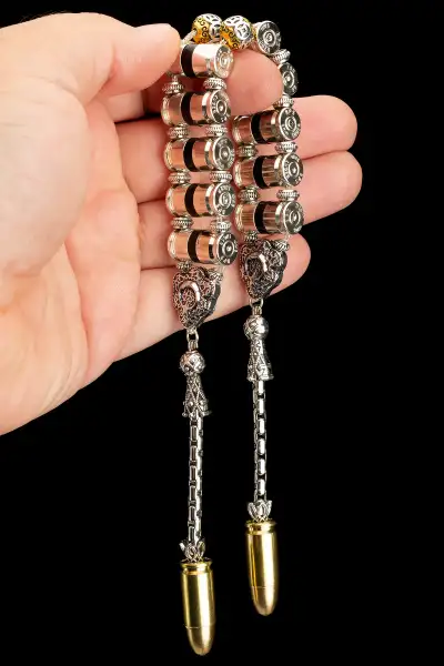 سنجاق طراحی گلوله 106 گرم با متال آلباکا - تسبیح زازا - 13337 سنجاق طراحی گلوله 106 گرم با متال آلباکا - تسبیح زازا - 13337