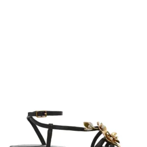 زنانه صندل آنکل‌استرپ مشکی با سگک و سنگ