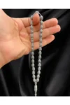تسبیح با کار دست مدل دانه جو دوسر از نقره 925 عیار - 13530
