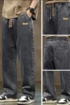 شلوار جین مردانه با کمر کشی و بند ترک