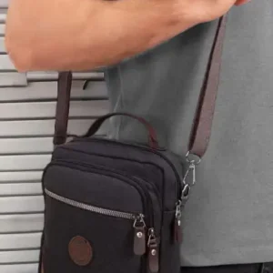 کیف دستی مردانه Lederax مدل کانواس ال وی