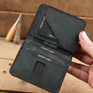 کیف پول مردانه چرمی دست‌ساز حقیقی - 13532