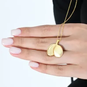 گردنبند مدالیون بدون سنگ با کیفیت نقره 925، قابل باز و بسته شدن، دعاي آیت الکرسی به همراه درپوش - 13150