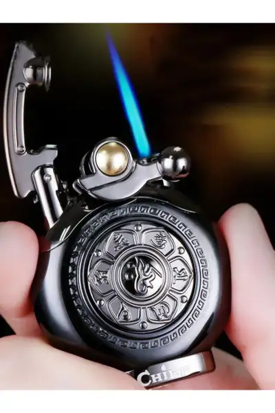 چلچراغ گازی، فندک لوکس با چرخ استرس، بدنه فلزی و طراحی شیک - 13545