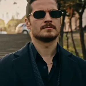 عینک آفتابی شیشه سیاه طلایی اشرف تک - 13502