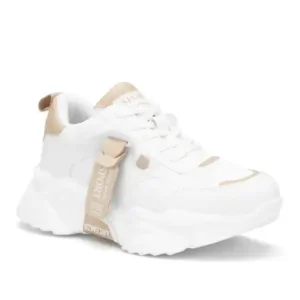 کفش ورزشی روزمره زنانه اسنیکر مدل دی‌اس.پی‌ام‌دی 239K2051 رنگ سفید و بژ - 13442