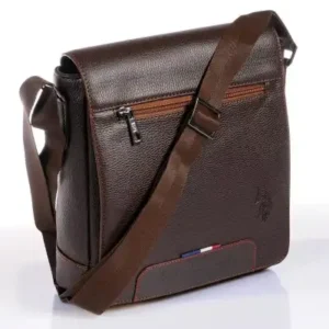 کیف دوشی مردانه US Polo Assn رنگ قهوه‌ای