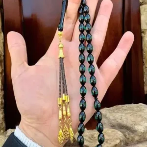 تسبیح کهربا اشرف تک هدیه مردانه با نقش و نگارخاص تاریخی