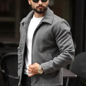 کت کوتاه مردانه با جزئیات زیپ دوتایی طرح 2026