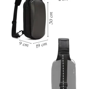 کیف شانه‌ای مردانه خاکستری از پارچه تکنولوژیک D-Pack مدل 24SBD30046F - 13647