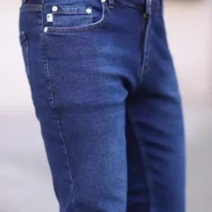 شلوار جین مردانه فیت معمولی با پاچه‌های باریک و کشسان - 13375