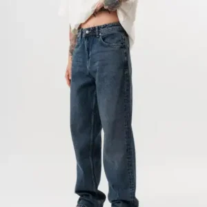 شلوار گشاد شسته شده مردانه رنگ آبی روشن - 13378