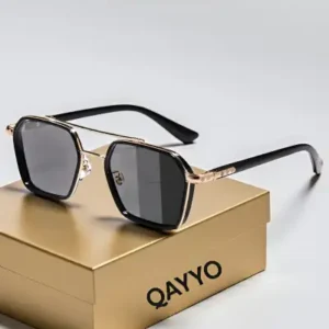 عینک آفتابی مردانه با لنز UV400 دارای گواهی CE طلایی و مشکی