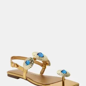 صندل زنانه کامه استون با سنگ‌های طلایی - 13389