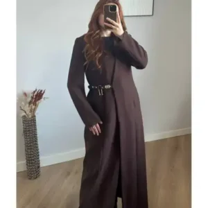 پالتو بلند آستردار زمستانی زنانه