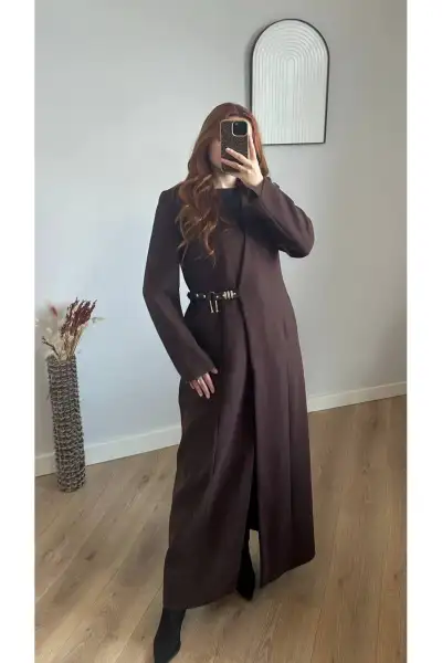 پالتو بلند آستردار زمستانی زنانه پالتو بلند آستردار زمستانی زنانه