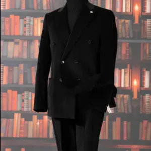 ست کت و شلوار ترند 2026 ایتالیایی با برش اسلیم فیت از جنس مخمل رنگ مشکی