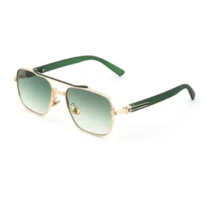 عینک آفتابیUV400 فریم طلاییAngel Eyes با شیشه سبز به شکل مستطیل ترند 2026