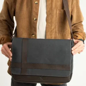 کیف دوشی کرباسی مگا ۴۱۸ مدل یونی‌سکس با رنگ‌های مشکی و قهوه‌ای - 13626