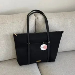 کیف دوشی بزرگ سیاه زنانه با جزئیات حلقه‌ای، مدل EN42، سایز 32 در 42. - 13144