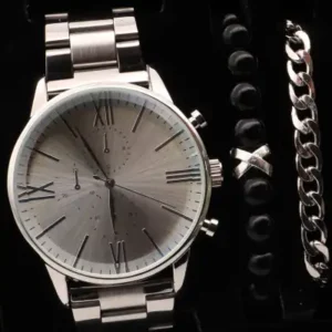 ساعت مردانه فلزی شخصی‌سازی شده، فندک خاص، ست دستبند و تسبیح - 13547