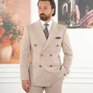 کت و شلوار دو تکه مردانه سبک ایتالیایی با طراحی چسبان - 13357