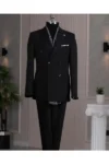 کت و شلوار براق با طراحی ایتالیایی دراپ 8 مشکی