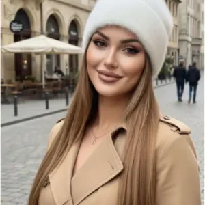 کلاه پشمی نرم زنانه سفید - 13305