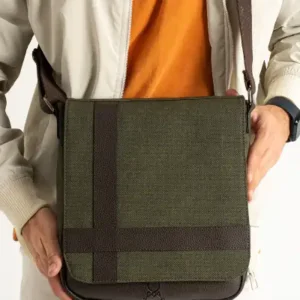 کیف پستچی بوم برزنتی مگا ۴۱۷ مردانه و زنانه با بند دوشی - سبز و قهوه‌ای - 13632