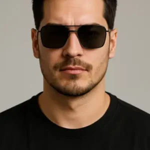 عینک آفتابی مردانه با لنز سیاه و شیشه سیاه پلاریزه طراحی کاره - 13476