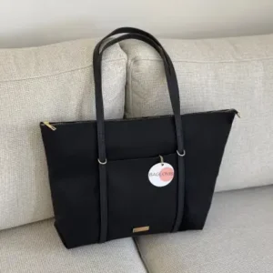 کیف دوشی بزرگ سیاه زنانه با جزئیات حلقه‌ای، مدل EN42، سایز 32 در 42. - 13144