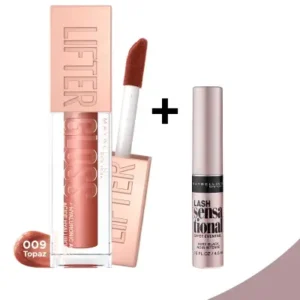 براق کننده لب نرم کننده لیفتی ۰۰۹ توپاز و ست آرایشی ریمل مژه مینی سنسشنال - 13208