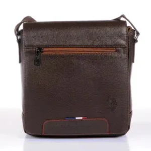 کیف دوشی مردانه US Polo Assn مدل 8426 رنگ قهوه‌ای - 13624