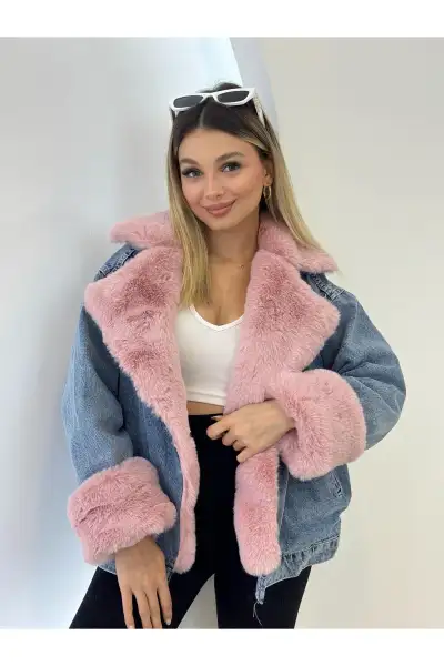 کت جین خزدار مدل جدید زنانه، مخصوص علاقهمندان به تفاوتها - 13111 کت جین خزدار مدل جدید زنانه، مخصوص علاقهمندان به تفاوتها - 13111