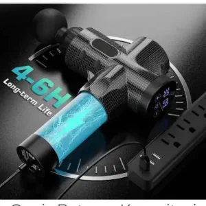 مسدس ماساژور ورزشی شارژی حرفه‌ای با 6 سر و 30 سرعت تنظیمی به همراه کیف - 13341