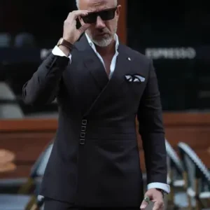 کت و شلوار چهار تکه با دکمه‌های چسبی - 13356