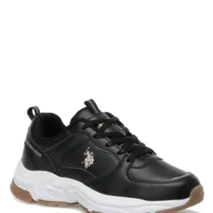 کفش زنانه مدل سورلی از برند پولو مشکی زیره سفید ویبروم