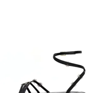 صندل زنانه مشکی با بند مچ و سنگ‌های تزئینی 25SFE481132 - 13390