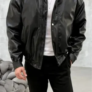 کت چرم وینتج مشکی مردانه سایز بزرگ ترک