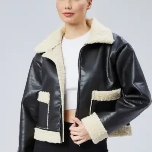 کت چرمی شیک زنانه با آستر خز درونی ترک ترند سال 2026 اورجینال