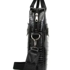 کیف لپ‌تاپ و مدارک 15.6 اینچی، چرم کروکودیل مشکی - طراحی لوکس - 13584