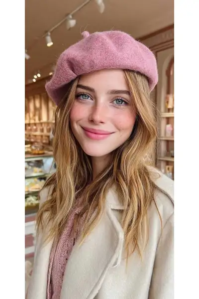 کلاه نمدی هنرمند پریمیوم زنانه - 13307 کلاه نمدی هنرمند پریمیوم زنانه - 13307