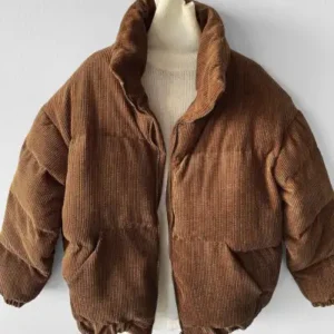 کاپشن مخملی اور سایز ترک سایز بزرگ قهوه‌ای