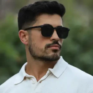 عینک آفتابی آنالر UV400سیاه با قاب مات و شیشه مشکی