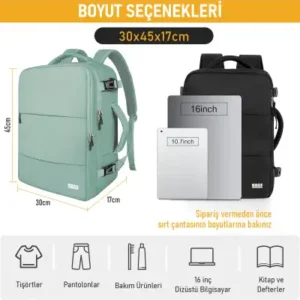 کوله‌پشتی سفر، کیف سفر برای لپ‌تاپ، کیف دستی مسافرتی، چمدان دستی، چمدان سبز - 13635