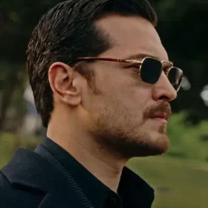 عینک آفتابی شیشه سیاه طلایی اشرف تک