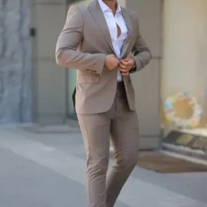 کت و شلوار باریک مردانه پلی ویسکون - 13358